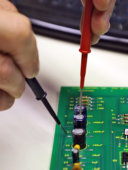 how to check capacitors on a circuit board